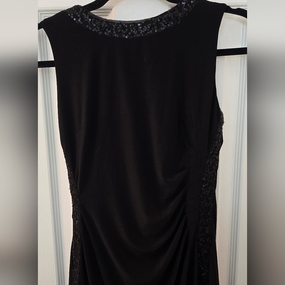 Chaps Black Sleeveless Dress With Sequin Detail, Size S (1105) - Picture 3 of 9